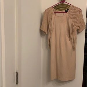 Chic faux suede dress
